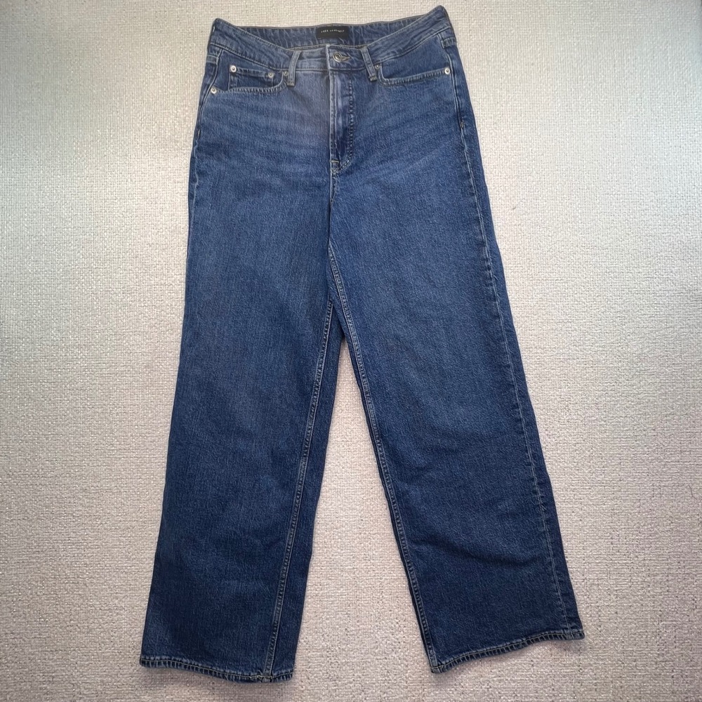 Free Assembly Womens Blue High Rise Wide‎ Leg Jeans Denim Trousers Size 10